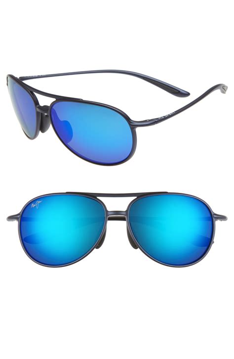 maui jim aviator sunglasses blue